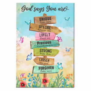 God Says You Are Location Sign Canvas