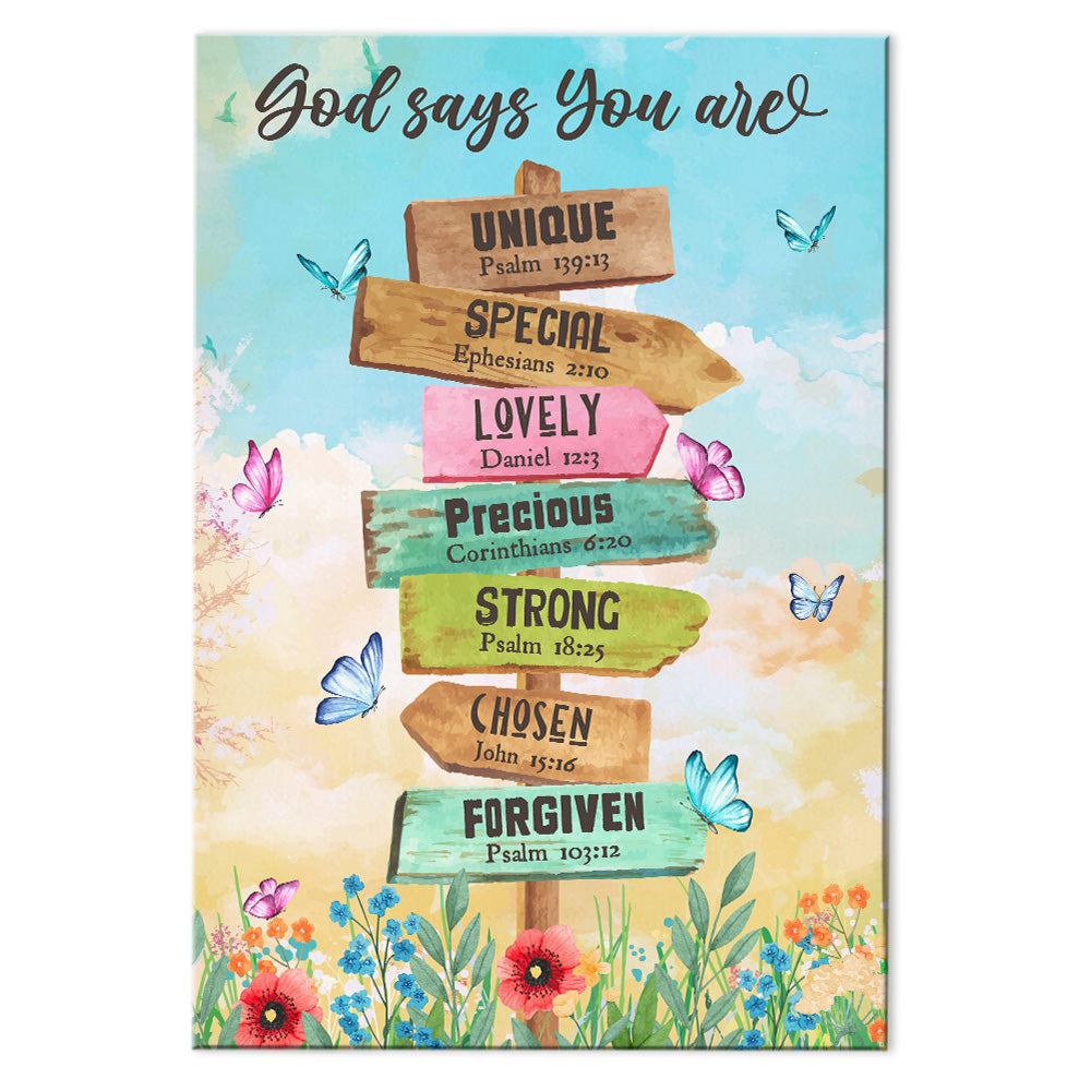 God Says You Are Location Sign Canvas God Says You Are Location Sign Canvas