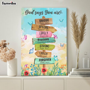 God Says You Are Location Sign Canvas