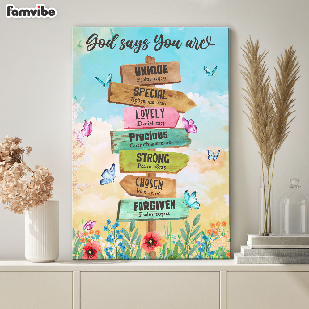 God Says You Are Location Sign Canvas God Says You Are Location Sign Canvas