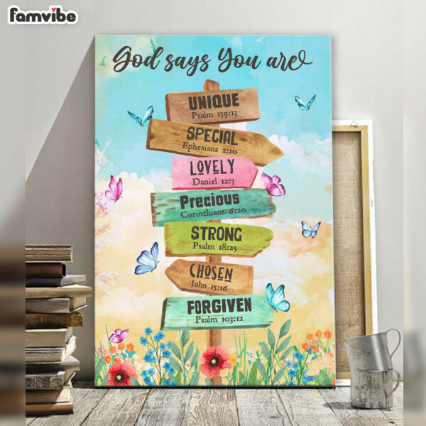 God Says You Are Location Sign Canvas