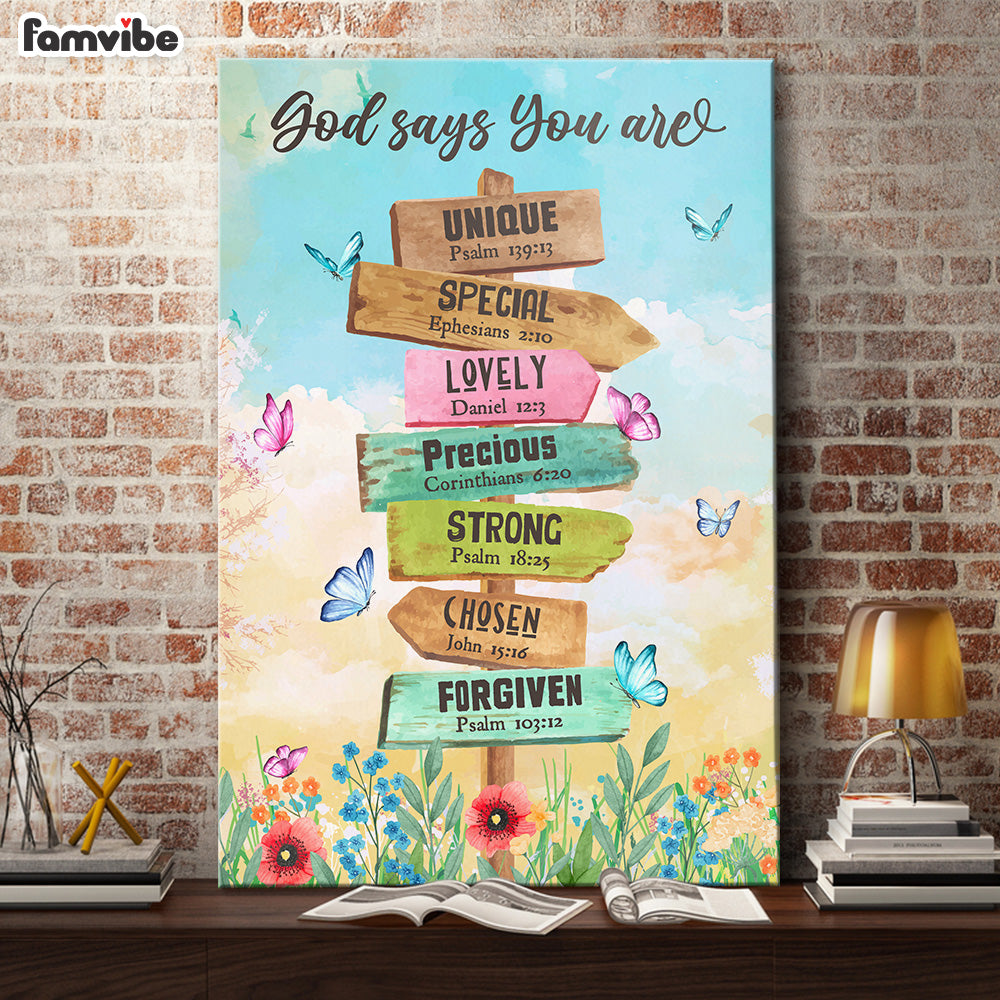 God Says You Are Location Sign Canvas God Says You Are Location Sign Canvas