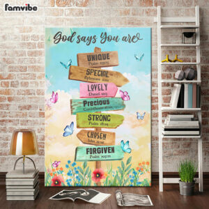God Says You Are Location Sign Canvas 5 1