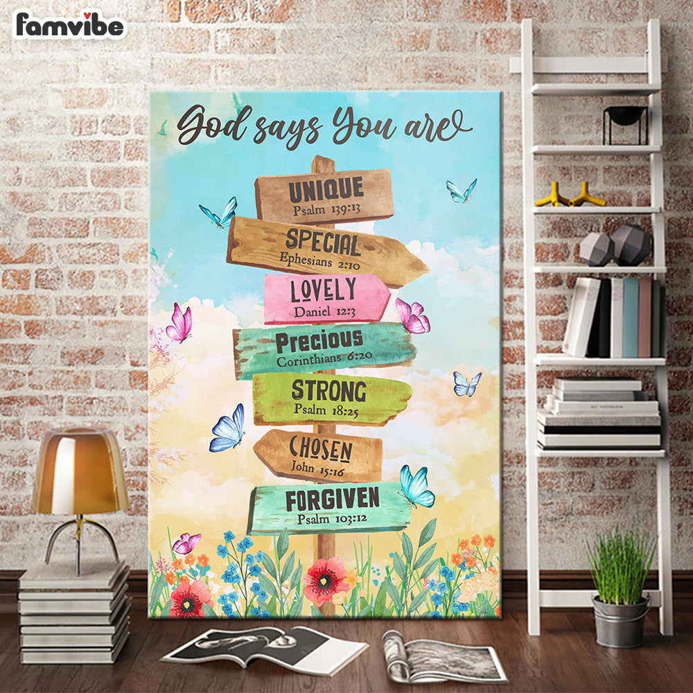 God Says You Are Location Sign Canvas God Says You Are Location Sign Canvas