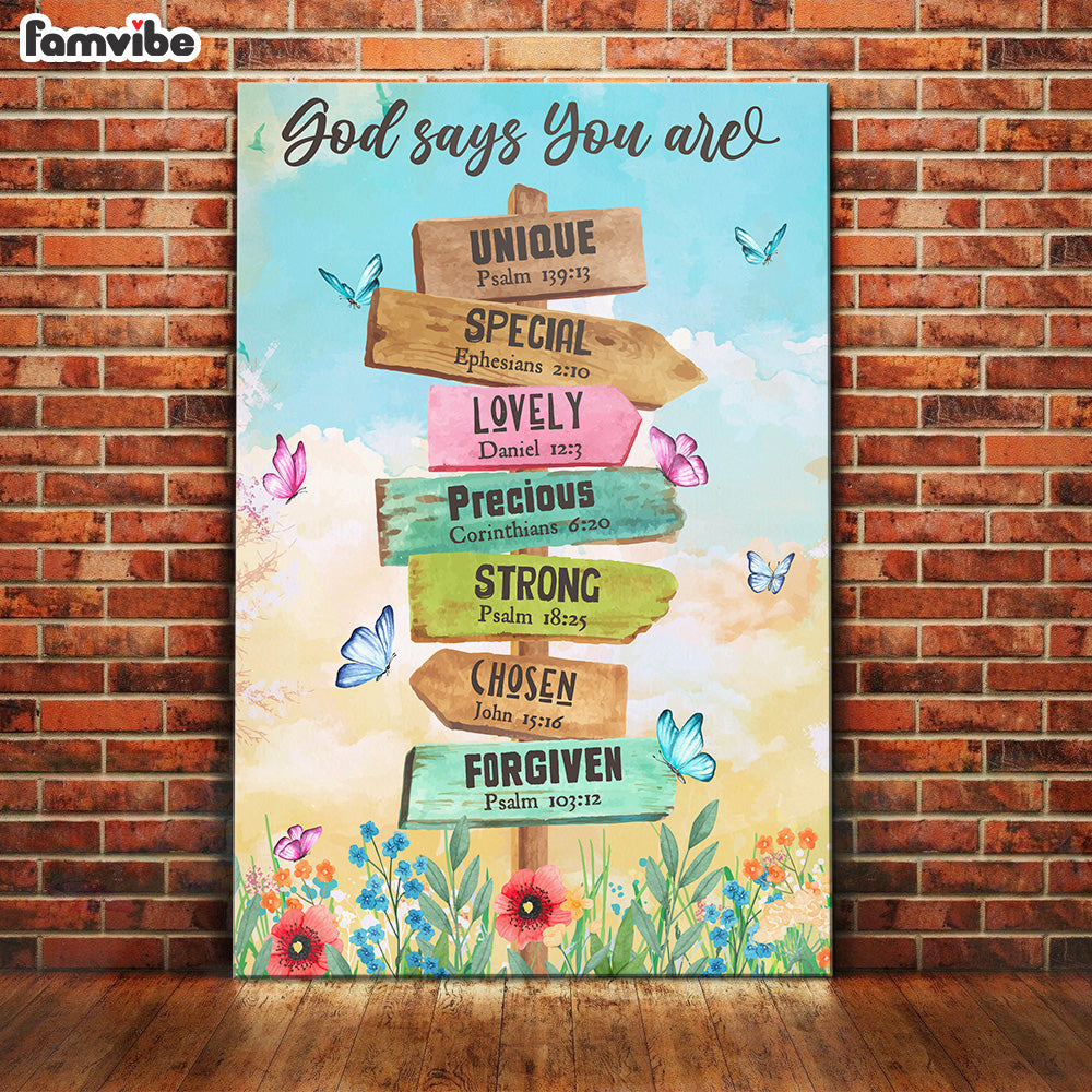 God Says You Are Location Sign Canvas God Says You Are Location Sign Canvas