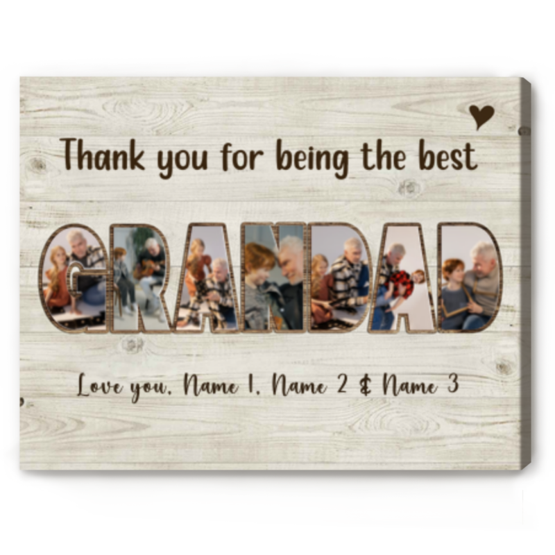 Grandad Photo Collage, Grandad Gifts For Birthday, We Love You Grandad Canvas Grandad Photo Collage, Grandad Gifts For Birthday, We Love You Grandad Canvas