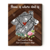Home Is Where Dad Is Map Print, Gifts For Dad On Father’s Day, Custom House Map Print For Dad