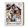 Home Is Where Dad Is Photo Collage Canvas, House Family Collage Gift For Dad, Fathers Day Gift Ideas – Best Personalized Gifts For Everyone