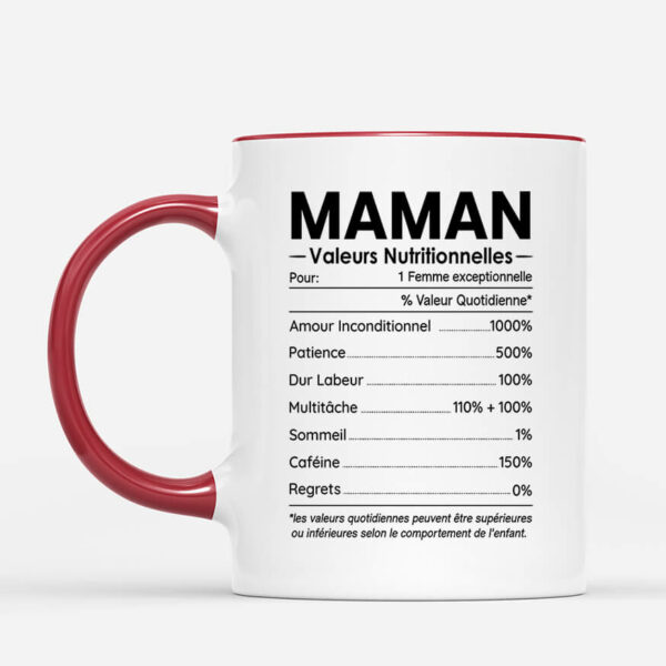 Informations Nutritionnelles Pour Maman Papa – Cadeau Personnalise  Mug Pour Famille