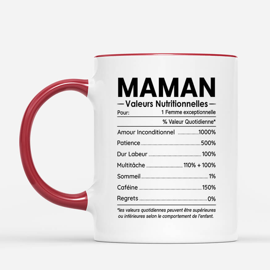 Informations Nutritionnelles Pour Maman Papa - Cadeau Personnalise Mug Pour Famille Informations Nutritionnelles Pour Maman Papa - Cadeau Personnalise Mug Pour Famille