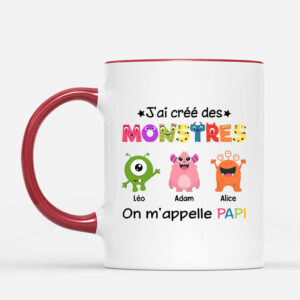 J_ai Cree des Monstres On M_appelle Papa – Cadeau Personanlise  Mug pour Papa Papi