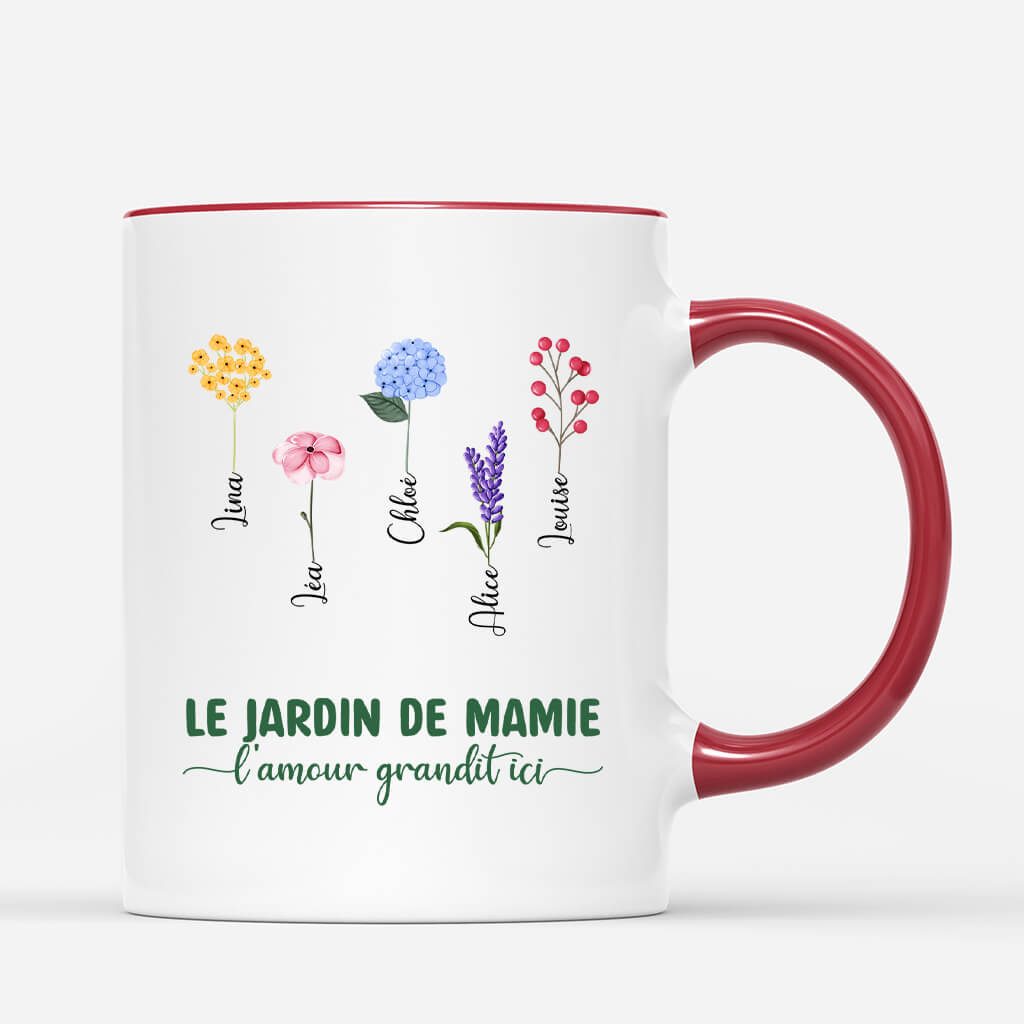 Jardin De MamanMamie - Cadeau Personnalise Mug pour Femme Jardin De MamanMamie - Cadeau Personnalise Mug pour Femme
