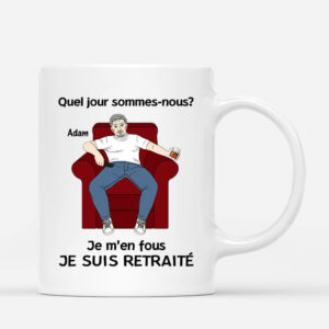 Je Suis Retraite – Cadeau Personnalise  Mug pour Papa Papi