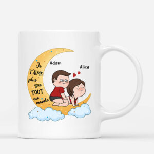 Je T_Aime Jusqu A La Lune Et Retour – Cadeau Personnalise  Mug pour Couple