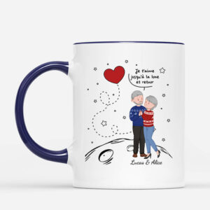 Je T_Aime Jusqu a La Lune Et Retour Saint Valentin – Cadeau Personnalise  Mug pour Couple