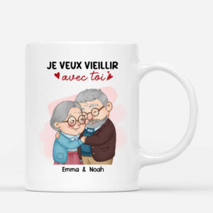 Je Veux Vieillir Avec Toi – Cadeau Personnalise  Mug pour Couple