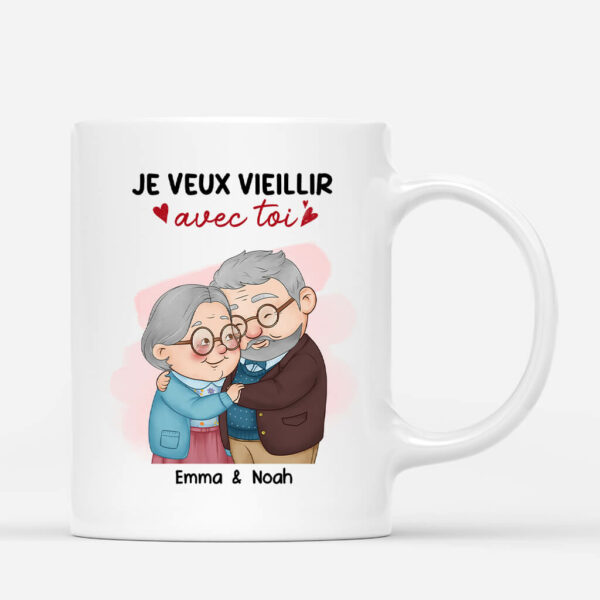 Je Veux Vieillir Avec Toi – Cadeau Personnalise  Mug pour Couple
