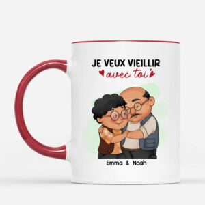 Je Veux Vieillir Avec Toi – Cadeau Personnalise  Mug pour Couple