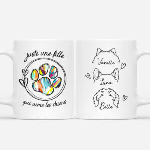 Juste Une Femme Qui Aime Les Chiens – Cadeau Personnalise  T-shirt pour les amoureux des animaux