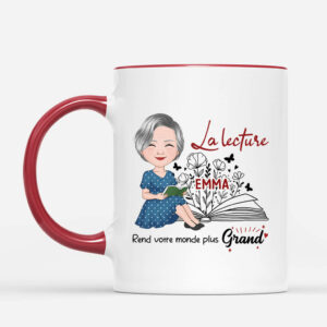 La Lecture Rend Votre Monde Plus Grand – Cadeau Personnalise  Mug pour Femme
