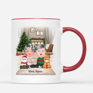 La Vie Est Plus Belle – Cadeau Personnalise  Mug pour Couples Amoureux des Chats Noel