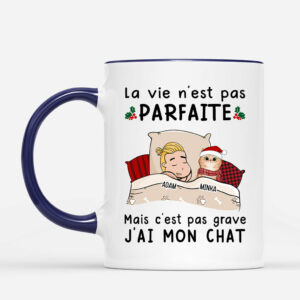 La Vie N_est Pas Parfaite – Cadeau Personnalise Mug pour Amoureux des Chats Noel