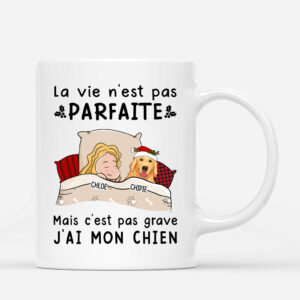 La Vie N_est Pas Parfaite – Cadeau Personnalise  Mug pour Amoureux des Chiens Noel