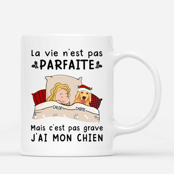 La Vie N_est Pas Parfaite – Cadeau Personnalise  Mug pour Amoureux des Chiens Noel