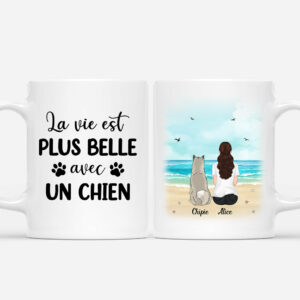 La vie est meilleure – Cadeau Personnalise  Mug pour Amoureux des Chiens