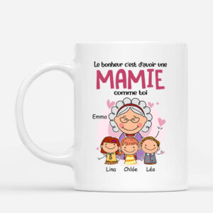 Le Bonheur C_est D_avoir Une Mamie Comme Toi – Cadeau Personnalise  Mug pour Femme