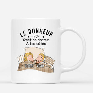 Le Bonheur – Cadeau Personnalise  Mug pour Couples Amoureux