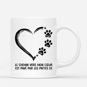 Le Chemin Vers Mon Coeur – Cadeau Personnalise  Mug pour Amoureux des animaux
