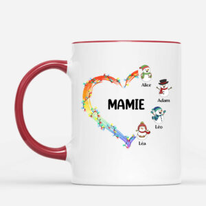 Le Cœur De Maman Mamie – Cadeau Personnalise  Mug pour Maman Mamie Noel