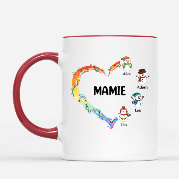 Le Cœur De Maman Mamie – Cadeau Personnalise  Mug pour Maman Mamie Noel