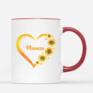 Le Cœur De Mamie, Maman – Cadeau Personnalise  Mug pour MamanMamie