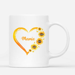 Le Cœur De Mamie, Maman – Cadeau Personnalise  Mug pour MamanMamie