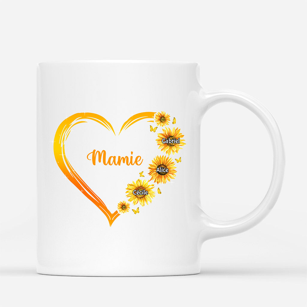 Le Cœur De Mamie, Maman - Cadeau Personnalise Mug pour MamanMamie Le Cœur De Mamie, Maman - Cadeau Personnalise Mug pour MamanMamie