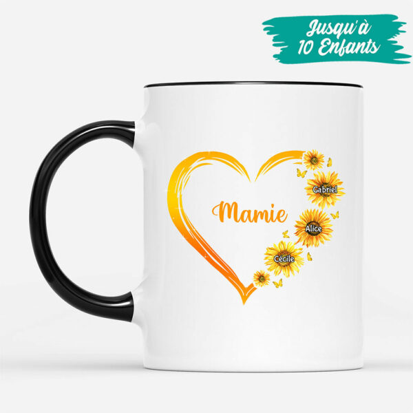 Le Cœur De Mamie, Maman – Cadeau Personnalise  Mug pour MamanMamie