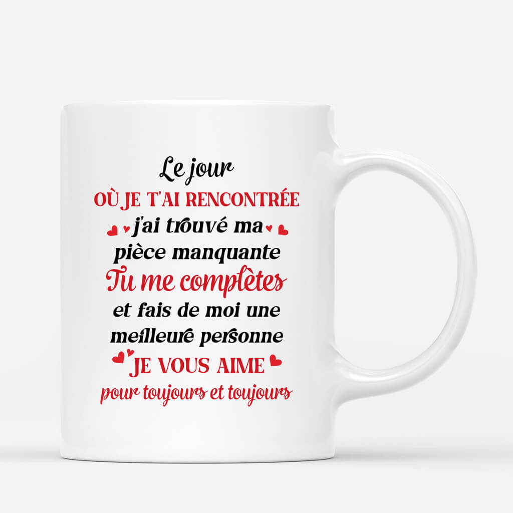 Le Jour Ou Je T_Ai Rencontre - Cadeau Personnalise Mug pour les amoureux Le Jour Ou Je T_Ai Rencontre - Cadeau Personnalise Mug pour les amoureux