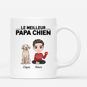 Le Meilleur Papa Chien – Cadeau Personnalise  Mug pour Amoureux des Chiens Noel