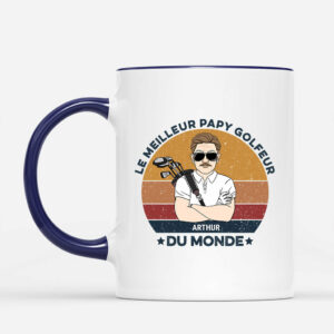 Le Meilleur Papa Golfeur du Monde – Cadeau Personnalise  Mug pour Papa Papy