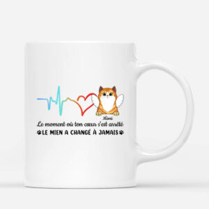 Le Moment Ou Votre Coeur S_est Arrete Chat – Cadeau Personalise Mug pour Amoureux des Chats