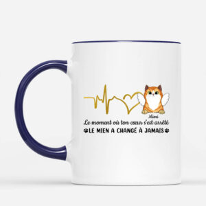 Le Moment Ou Votre Coeur S_est Arrete Chat – Cadeau Personalise Mug pour Amoureux des Chats