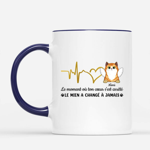 Le Moment Ou Votre Coeur S_est Arrete Chat – Cadeau Personalise Mug pour Amoureux des Chats