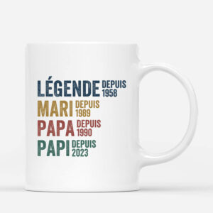 Legende Mari Papa Papy Depuis Avec Coeurs – Cadeau Personnalise  Mug pour Homme