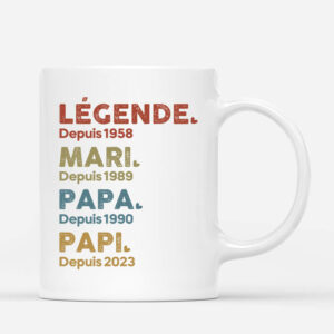 Legende Mari Papa Papy Depuis – Cadeau Personnalise  Mug pour Homme