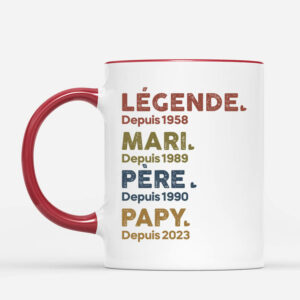 Legende Mari Papa Papy Depuis – Cadeau Personnalise  Mug pour Homme