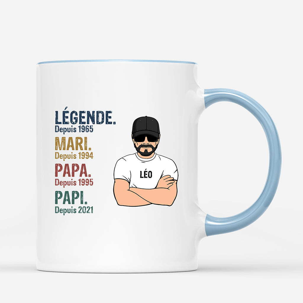 Legende, Vintage - Mug Cadeau Personnalise Pour Papi, Papa Legende, Vintage - Mug Cadeau Personnalise Pour Papi, Papa