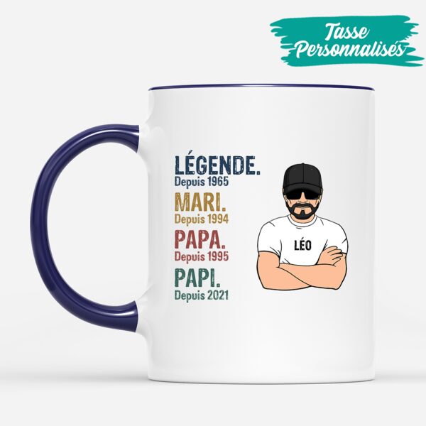Legende, Vintage – Mug Cadeau Personnalise Pour Papi, Papa