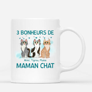 Les Bonheurs – Cadeau Personnalise  Mug pour Amoureux des Chats